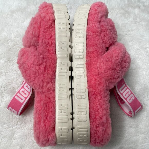 UGG #1120876 Women's Pink Oh Fluffita Sheepskin Sandals Slippers Shoes Size 8 - Picture 5 of 10